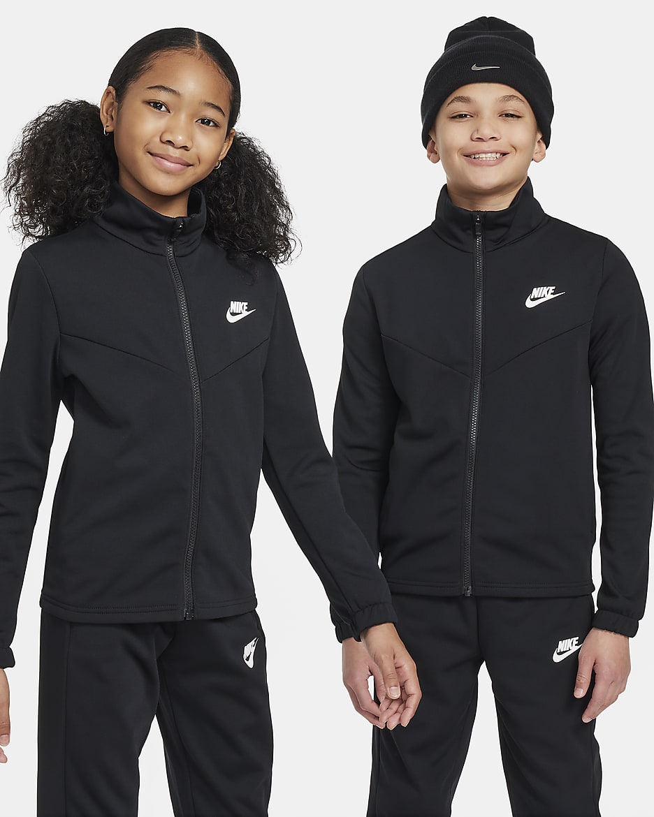 Kids black nike tracksuit hotsell